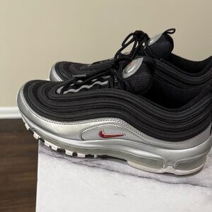 Nike Air Max 97 Black Silver with Red Sneakers Size 8 Mens